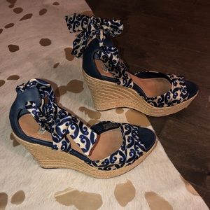 Ugg Lucianna silk ribbon wedges